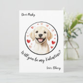 Carte de Saint-Valentin personnalisable Labrador (Debout devant)