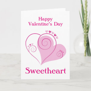 Carte de Saint Valentin personnalisée Coeurs roses