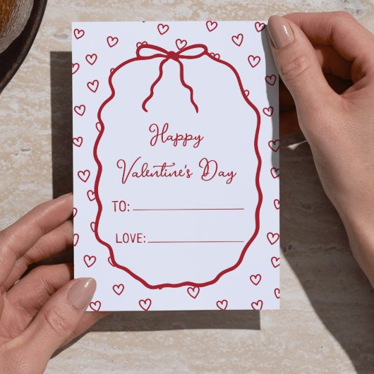 Carte de Saint-Valentin personnalisée Cute Red Hea