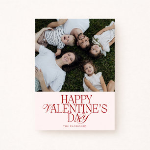 Carte de Saint-Valentin photo avec famille en poli