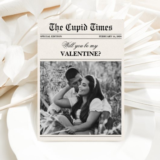 Carte de Saint-Valentin photo de journal unique