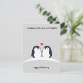Carte de Saint-Valentin Pingouin Cadeau Romantique (Debout devant)