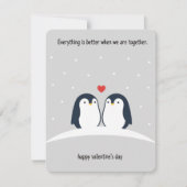Carte de Saint-Valentin Pingouin Cadeau Romantique (Devant)