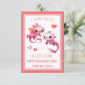Carte de Saint Valentin Pink Axolotl (Debout devant)
