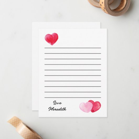 carte de Saint-Valentin plate (Devant/Arrière en situation)