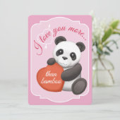 Carte de Saint-Valentin plate panda mignon (Debout devant)