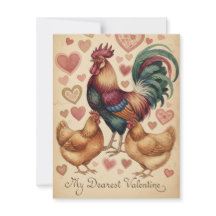 Carte de Saint-Valentin poulet coq fabuleux