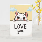 Carte de Saint-Valentin pour chaton mignon (Fleur jaune)