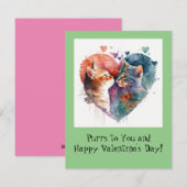 Carte de Saint-Valentin pour chats (Devant / Derrière)