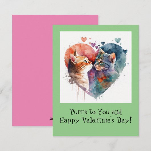 Carte de Saint-Valentin pour chats (Devant / Derrière)