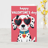Carte de Saint-Valentin pour chien dalmate (Fleur jaune)