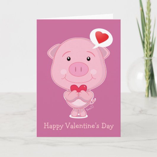 Carte de Saint-Valentin pour cochon (Devant)