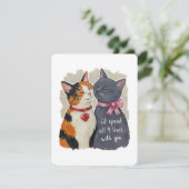 Carte de Saint Valentin pour couple avec un chat m (Debout devant)