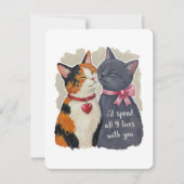 Carte de Saint Valentin pour couple avec un chat m (Devant)
