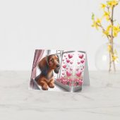 Carte de Saint-Valentin pour Dachshund : Sois Mien (Fleur jaune)