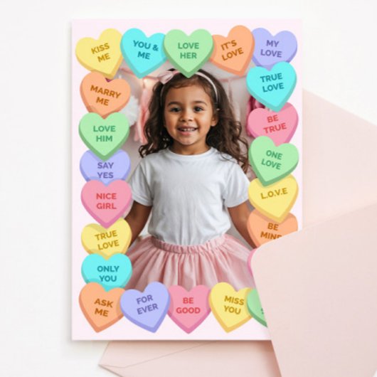 Carte de Saint-Valentin pour enfants avec photo de