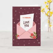 Carte de Saint-Valentin pour exprimer un amour bot (Fleur jaune)