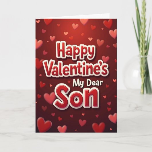 Carte de Saint-Valentin pour fils heureux (Devant)