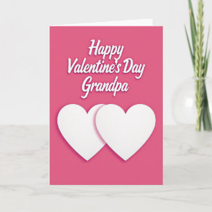 Carte de Saint-Valentin pour grand-père à cœurs ro