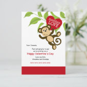 Carte de Saint Valentin pour l'amour du singe (Debout devant)