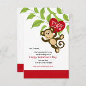 Carte de Saint Valentin pour l'amour du singe (Devant / Derrière)