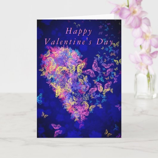 Carte de Saint-Valentin pour papillon cardiaque (Orchidée)