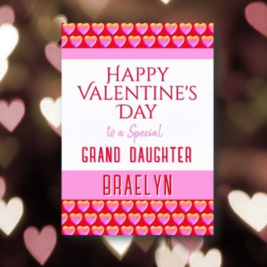 Carte de Saint-Valentin pour petite-fille joyeuse