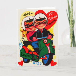 Carte de Saint Valentin pour Scooter Retro
