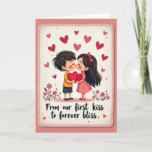 Carte de Saint-Valentin pour un doux baiser (Devant)