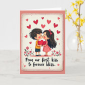 Carte de Saint-Valentin pour un doux baiser (Fleur jaune)