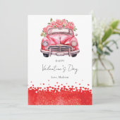 Carte de Saint-Valentin pour voiture élégante pers (Debout devant)