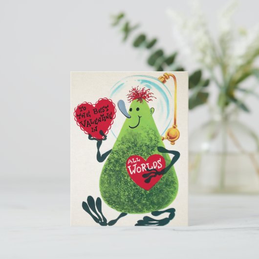 Carte de Saint-Valentin rétro alien (Debout devant)
