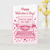 Carte de Saint-Valentin Rétro - Amour sur Machine  (Fleur jaune)