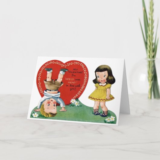 Carte de Saint Valentin Retro Head Over Heels (Devant)