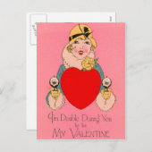 Carte de Saint-Valentin Retro vintage (Devant / Derrière)