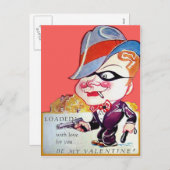 Carte de Saint-Valentin Retro vintage (Devant / Derrière)