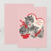 Carte de Saint-Valentin Rétro Vintage Chat (Devant / Derrière)