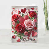 Carte de Saint-Valentin romantique à la rose rouge (Devant)