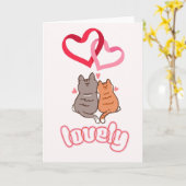 Carte de Saint-Valentin romantique - Couple de cha (Fleur jaune)