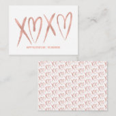 Carte de Saint-Valentin Rose brossé moderne en or (Devant / Derrière)