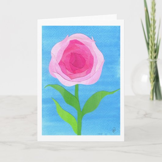 Carte de Saint-Valentin - rose de rose (Devant)