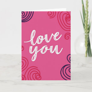 Carte de Saint-Valentin rose Je t'aime