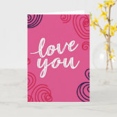 Carte de Saint-Valentin rose Je t'aime (Fleur jaune)
