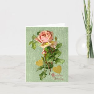 Carte de Saint-Valentin - Roses roses vintage