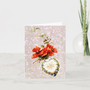 Carte de Saint-Valentin - Roses roses vintage de l