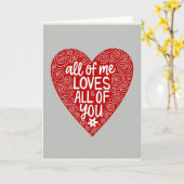 Carte de Saint-Valentin rouge manuscrite (Fleur jaune)