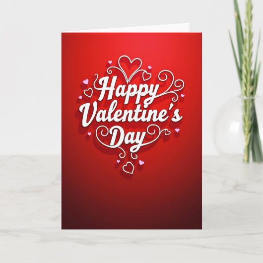 Carte de Saint-Valentin rouge script romantique (Devant)
