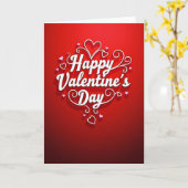 Carte de Saint-Valentin rouge script romantique (Fleur jaune)