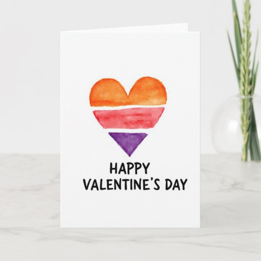 Carte de Saint-Valentin simple à l'aquarelle (Devant)