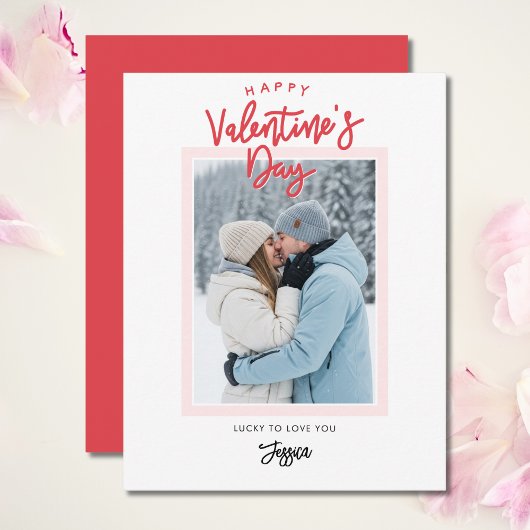 Carte de Saint-Valentin Simple Moderne avec Photo